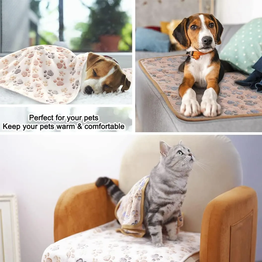 3 Pack Cat and Dog Blanket Soft & Warm Fleece Flannel Sleep Mat, Great Pet Throw for Puppy, Kitten,Cats,Small Dogs (Small 23" x 15")