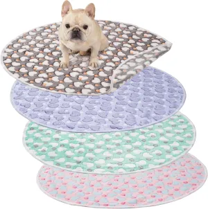 4 Pack Round Whelping Pee Pads, Replaceable Warming Cozy Soft Dog Blanket for Whelping Pool, Washable Anti-Slip Pet Round Training Pads Mat for Puppy Cat Rabbit and Small Animals