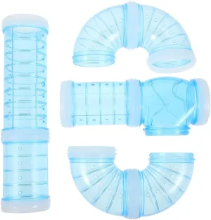Balacoo Hamster Maze Pipe: Hamster Tunnel Toys Cage Cave Hut Pet Tubes Hideout Tunnels Transparent Plastic Guinea External for Mouse Dwarf, Small Animals