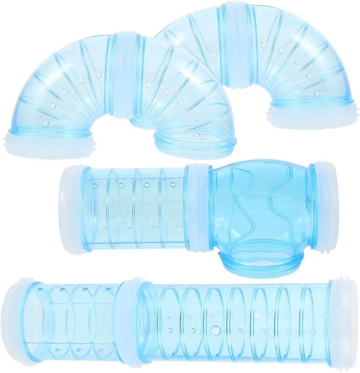 Balacoo Hamster Maze Pipe: Hamster Tunnel Toys Cage Cave Hut Pet Tubes Hideout Tunnels Transparent Plastic Guinea External for Mouse Dwarf, Small Animals