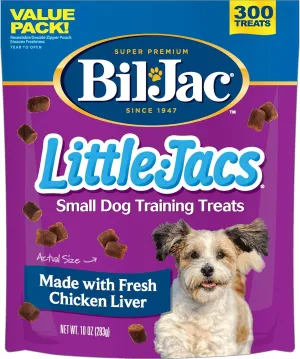 Bil-Jac Little Jacs Small Dog Training Treats - Soft Chicken Liver Dog Treats for Puppy Rewards - Real Chicken, No Fillers, 10oz Resealable Double Zipper Pouch (2-Pack)
