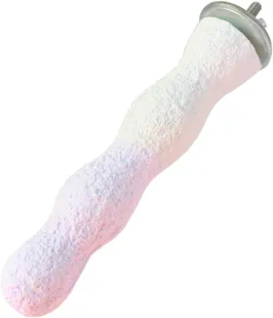 Bird Perches for Cage, Abrasive Surface High Calcium Mineral Parrot Perch Stand - Bird Nail File for Claw & Beak Health, Colorful Ceramic Bird Cage Accessories (Purple, Coral)