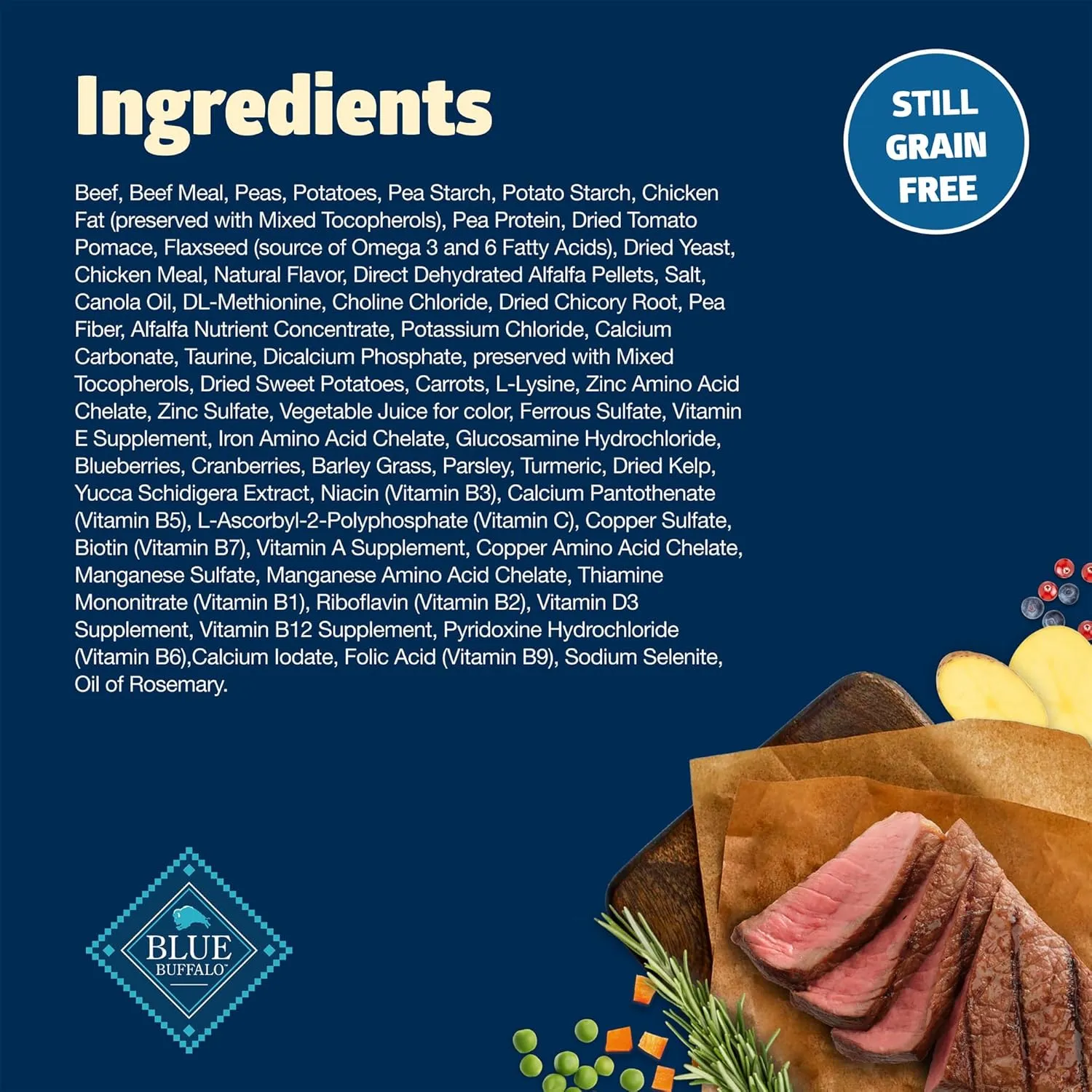Blue Buffalo Freedom Grain-Free Dry Dog Food, Complete & Balanced Nutrition for Adult Dogs, Made in the USA With Natural Ingredients, Beef & Potatoes, 11-lb Bag