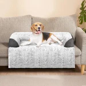 blunqiue Dog Couch Bed for Large Dogs, Waterproof Dog Bed for Couch Protector, Calming Dog Bed Washable with Memory Foam for Pet Sofa Cover, Medium 35x31 Inches Grey, Vishion 8