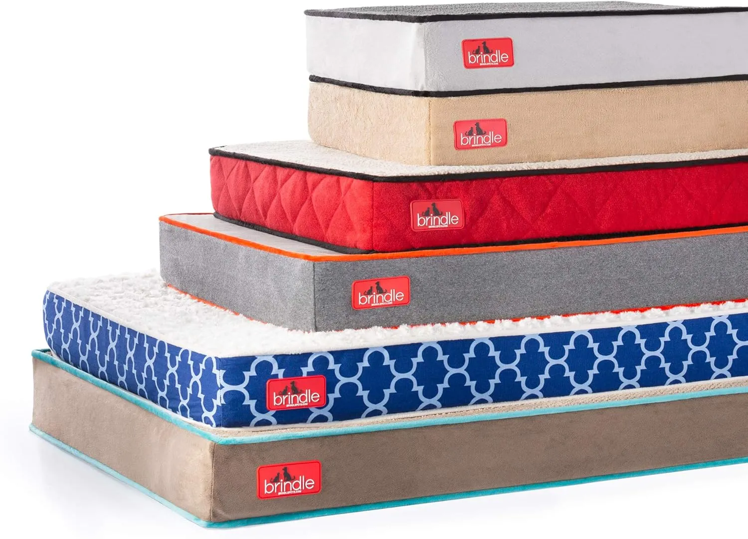 BRINDLE Waterproof Memory Foam Pet Bed - Removable and Washable Cover - 4 Inch Orthopedic Dog and Cat Bed - Fits Most Crates