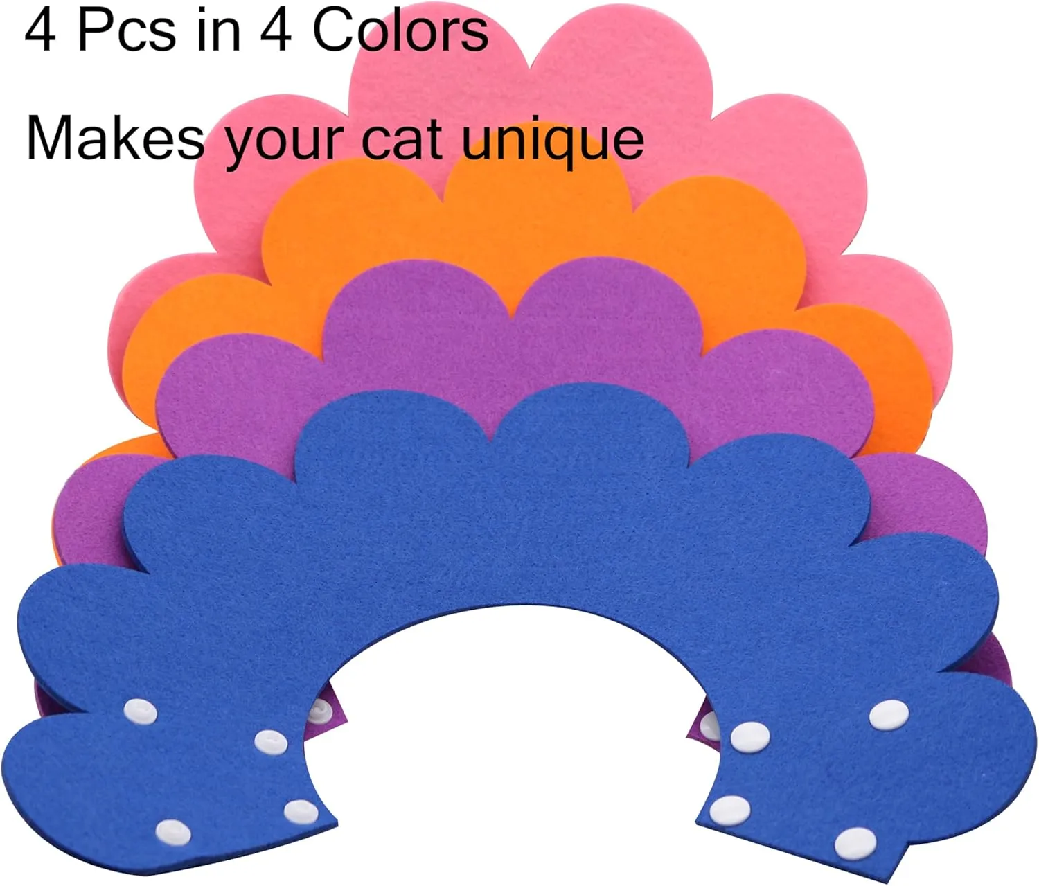 Cat Cone Collar Soft 4 Pcs Cat Recovery Collar Stop Licking Kitten Cone E Collar Adjustable Elizabethan Surgery Collar After Surgery (Mutli Color, L)