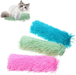 Cat Toys Pillows, Soft Crinkle Sound, 3 Pack Interactive Cat Kicker Catnip Toys for Indoor Cats Kitten Funny Toys, Promotes Kitty Exercise(Blue, Green, Pink)
