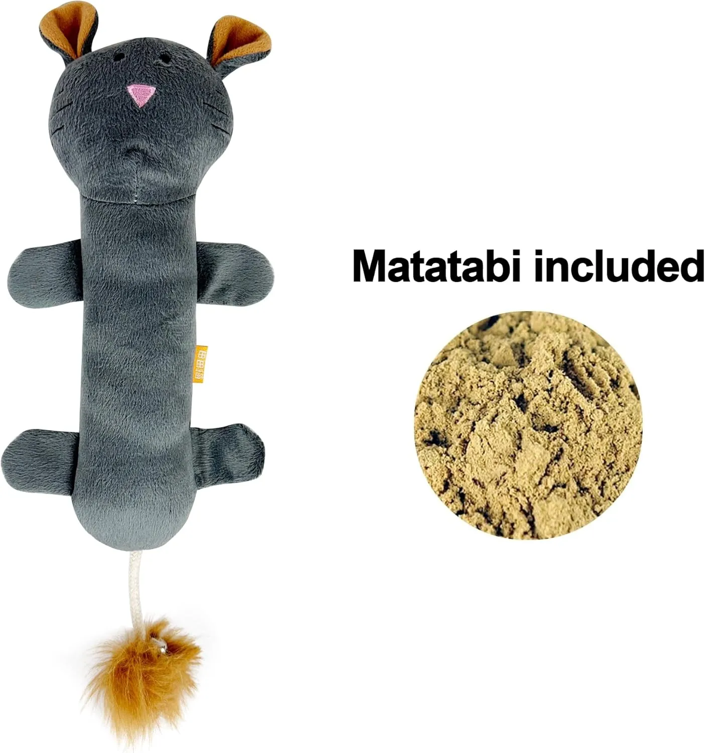 Catnip Silvervine Matatabi Pillow for Cats, Kicker Toy, Large Size Cat Plush Toy (Mouse)