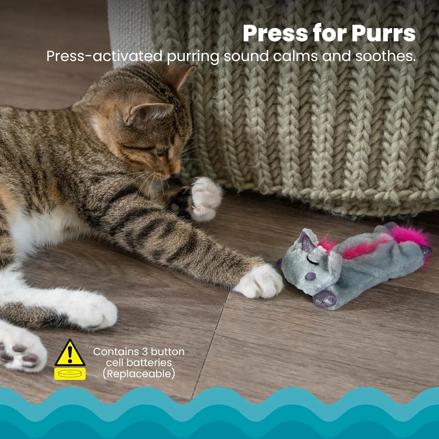 Catstages Purr Pillow Snoozin' Sloth Soothing Plush Cat Toy