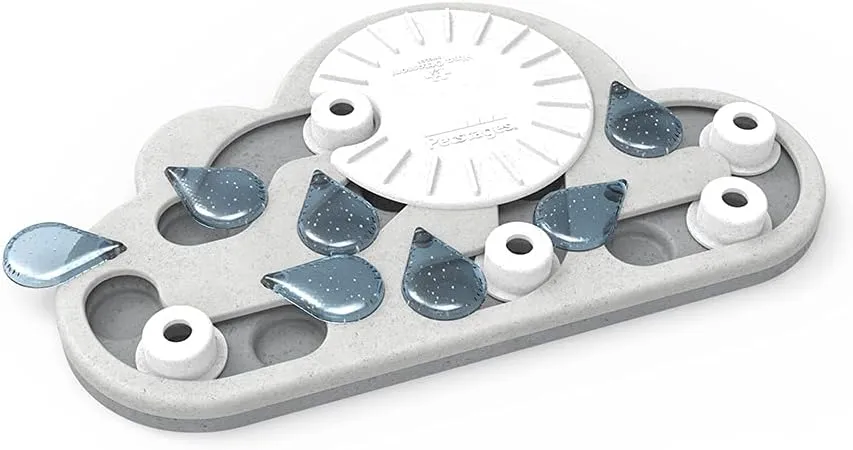 Catstages Rainy Day Puzzle & Play, Interactive Treat Puzzle Cat Toy, Gray