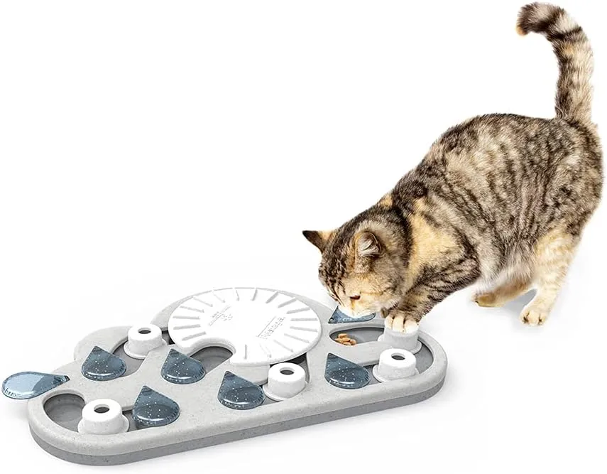 Catstages Rainy Day Puzzle & Play, Interactive Treat Puzzle Cat Toy, Gray