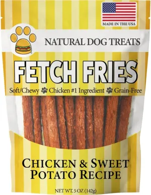 Chicken and Sweet Potato Dog Treats, Soft Chicken Jerky for Small and Large Breeds, Naturally Healthy, Made in The USA (5 oz)
