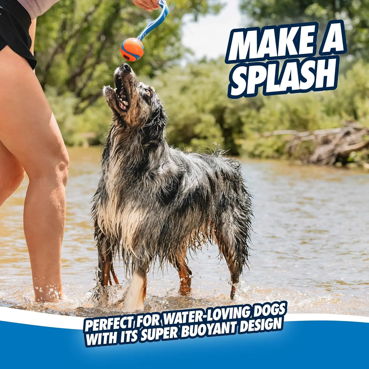 Chuckit! Ultra Tug Dog Toy, Medium Fetch and Dog Ball Tug Toy for Dogs 20-60 Pounds