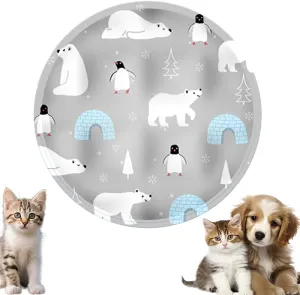 Cooling Mat for Cats, 2025 New Pet Water Bed Pets Cooling Mats Pet Cat Water Bed Play Mat, Cool Comfort Water Sensory Playmat for Cats Dogs & Kids Waters Mats (Silver, 13.8 * 13.8)