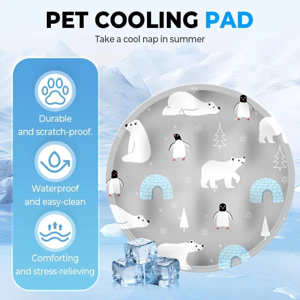 Cooling Mat for Cats, 2025 New Pet Water Bed Pets Cooling Mats Pet Cat Water Bed Play Mat, Cool Comfort Water Sensory Playmat for Cats Dogs & Kids Waters Mats (Silver, 13.8 * 13.8)