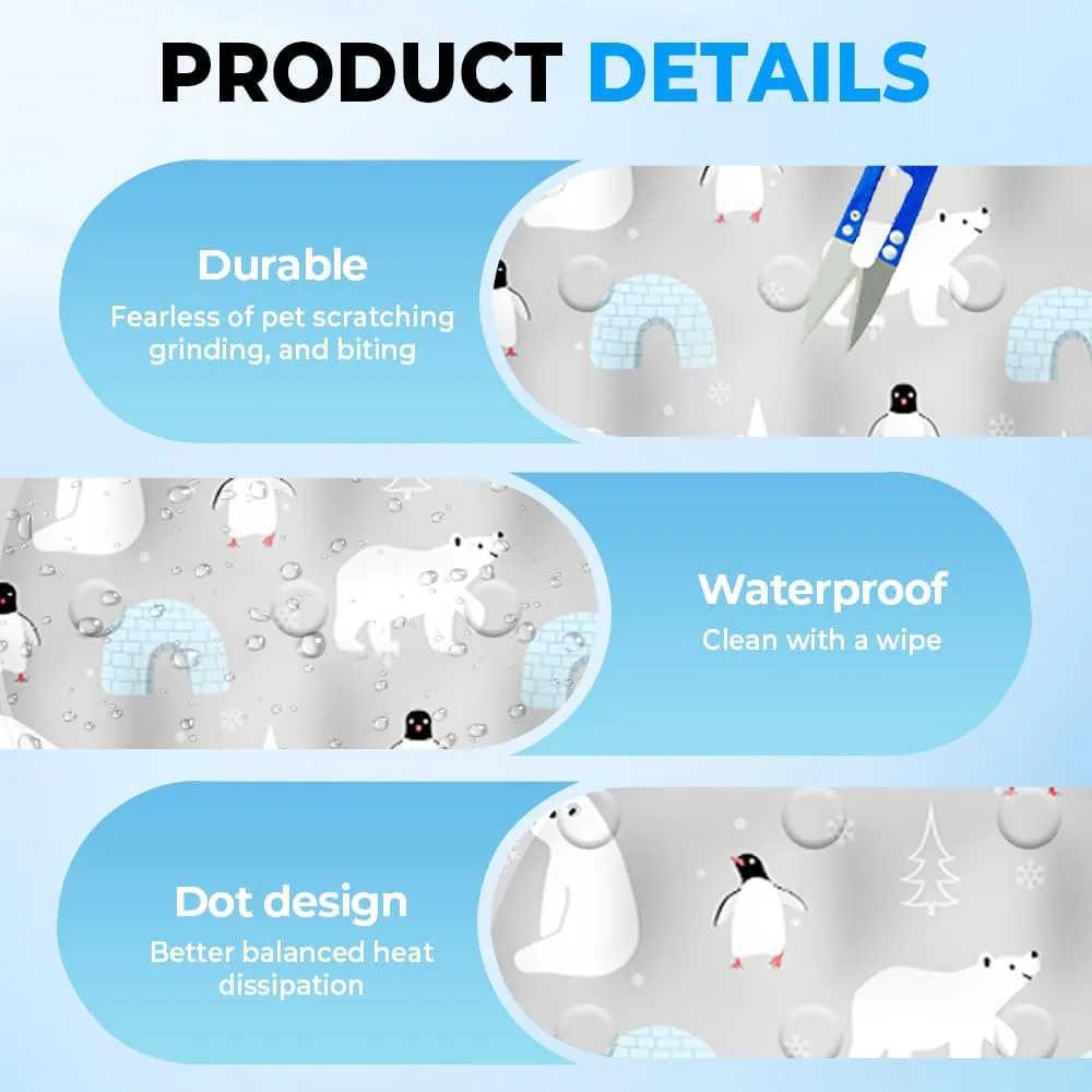 Cooling Mat for Cats, 2025 New Pet Water Bed Pets Cooling Mats Pet Cat Water Bed Play Mat, Cool Comfort Water Sensory Playmat for Cats Dogs & Kids Waters Mats (Silver, 13.8 * 13.8)