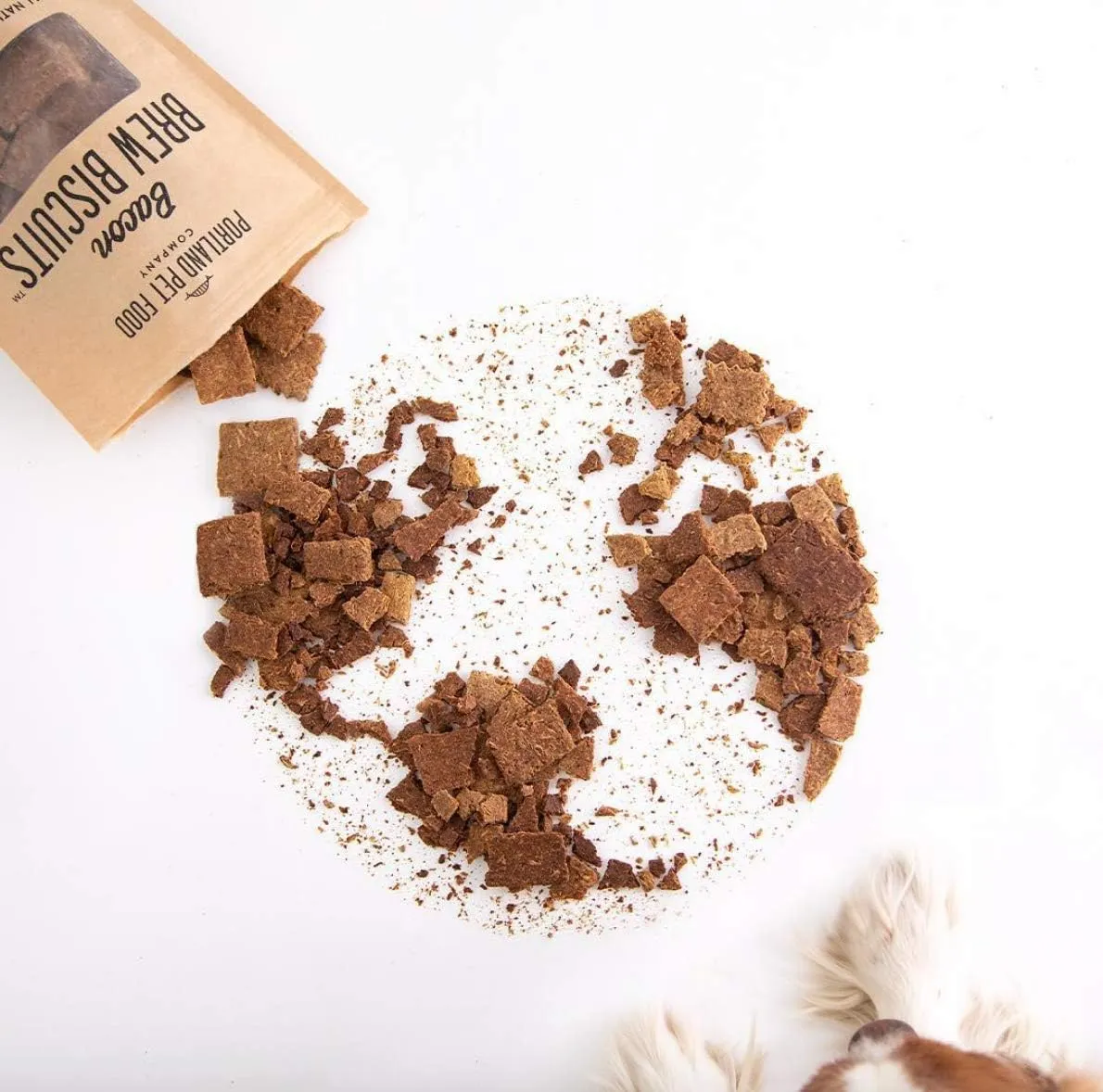 CRAFTED BY HUMANS LOVED BY DOGS Portland Pet Food Company Bacon Brew Biscuit Dog Treats (1 Pack, 5 oz Bag)  All Natural, Human-Grade, USA-Sourced and Made