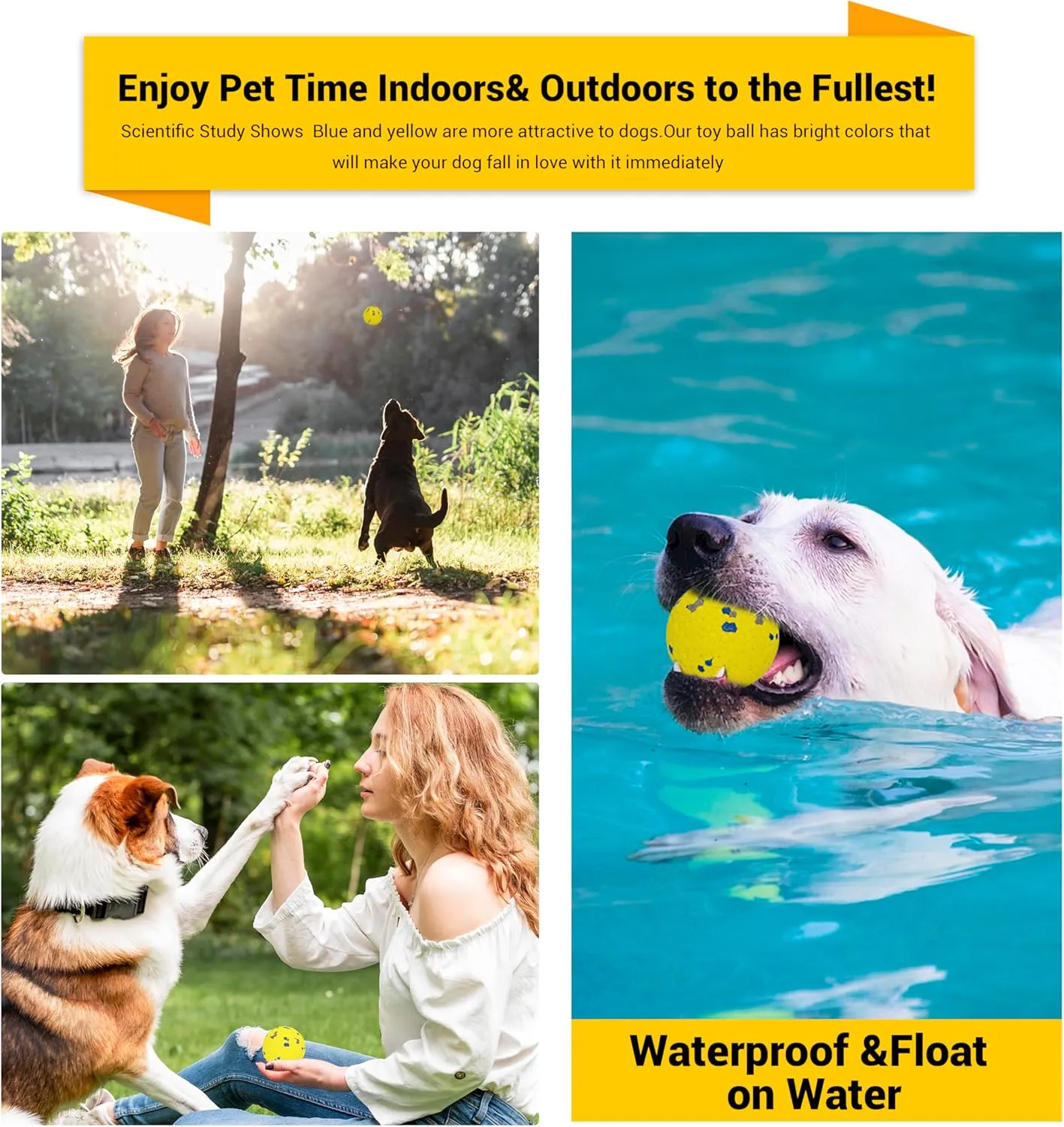 Dog Balls Toys for Aggressive Chewers, Indestructible Durable Bouncy Floating Balls for Dogs to Fetch, Durable Solid Rubber Ball for Training Dog(2 Pack)