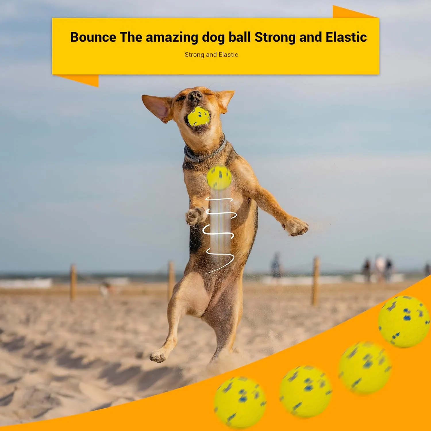 Dog Balls Toys for Aggressive Chewers, Indestructible Durable Bouncy Floating Balls for Dogs to Fetch, Durable Solid Rubber Ball for Training Dog(2 Pack)