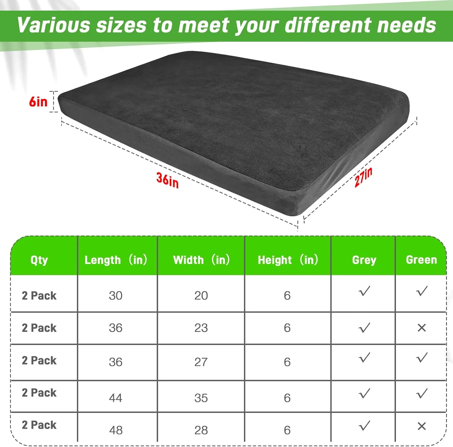 Dog Bed Covers Replacement 100% Waterproof for Dog Bedding Washable Black 2 Pack 27" x 36" M