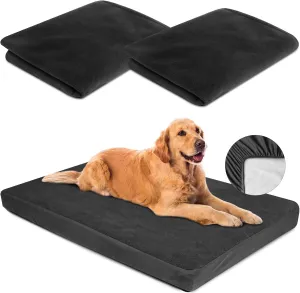 Dog Bed Covers Replacement 100% Waterproof for Dog Bedding Washable Black 2 Pack 27" x 36" M