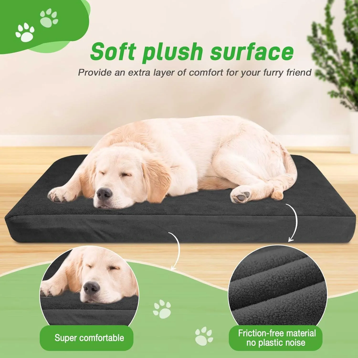 Dog Bed Covers Replacement 100% Waterproof for Dog Bedding Washable Black 2 Pack 27" x 36" M
