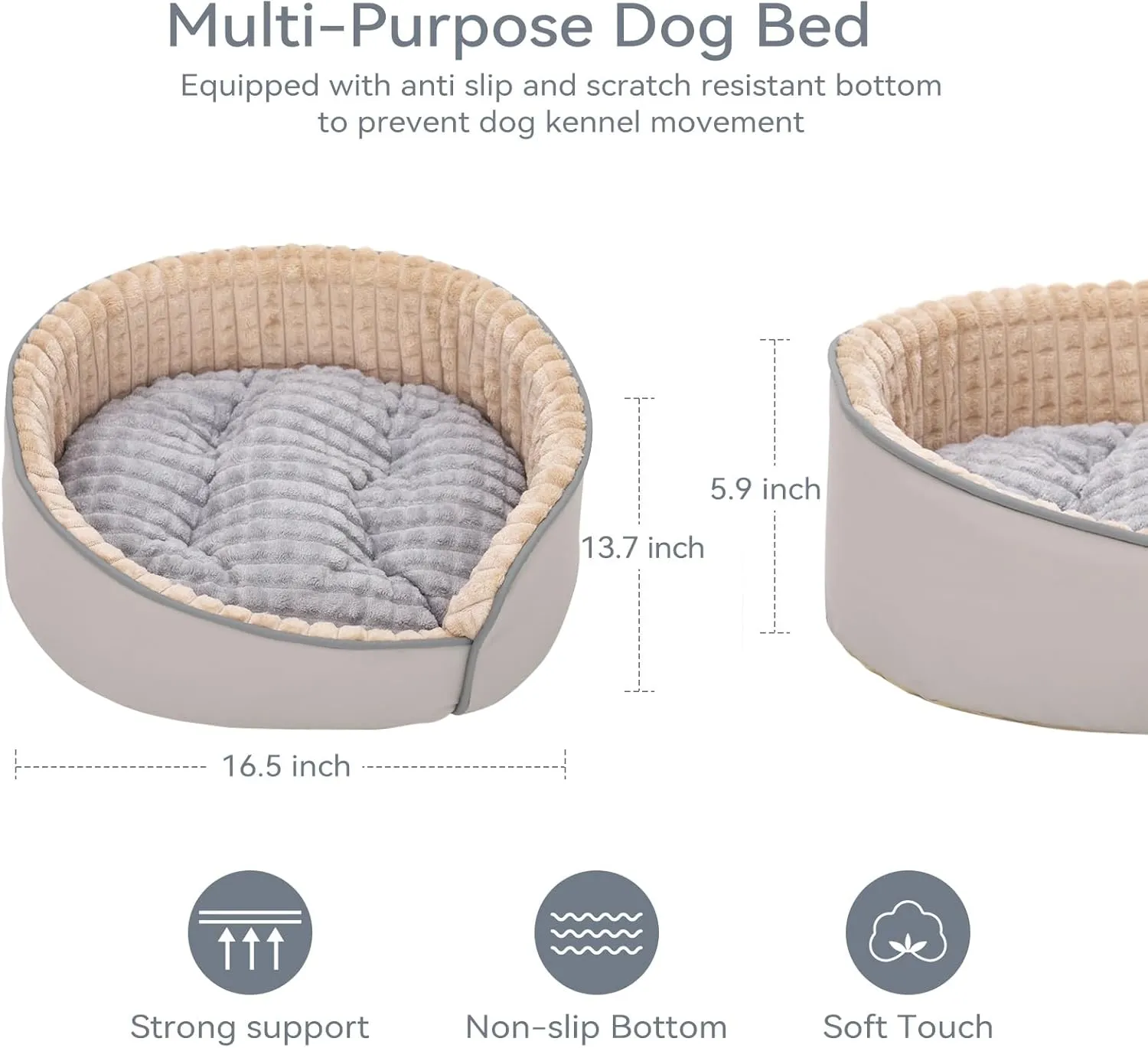 Dog Bed for Small Dogs - Round Cat Beds for Indoor Cats, Washable Pet Bed for Puppy and Kitten, Memory Foam Round Cat and Dog Cushion Bed with Slip-Resistant Bottom
