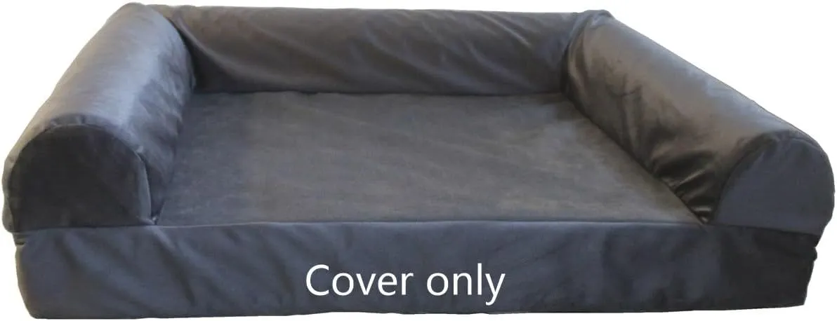 Dog Bed Replacement Cover with Bolster Washable 42 x 30 Inch