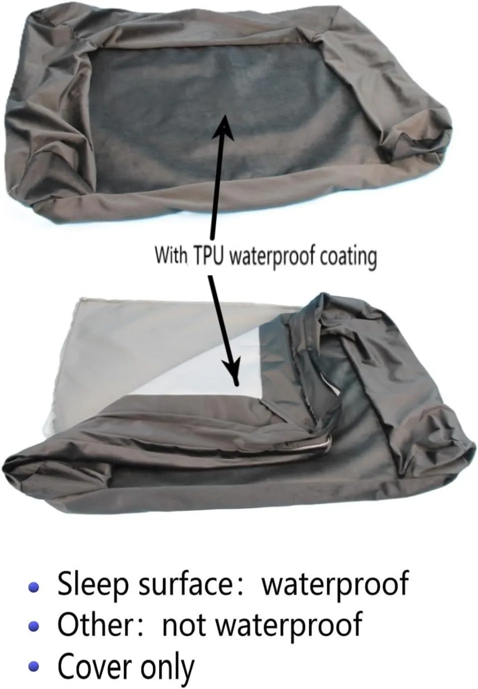 Dog Bed Replacement Cover with Bolster Washable 42 x 30 Inch