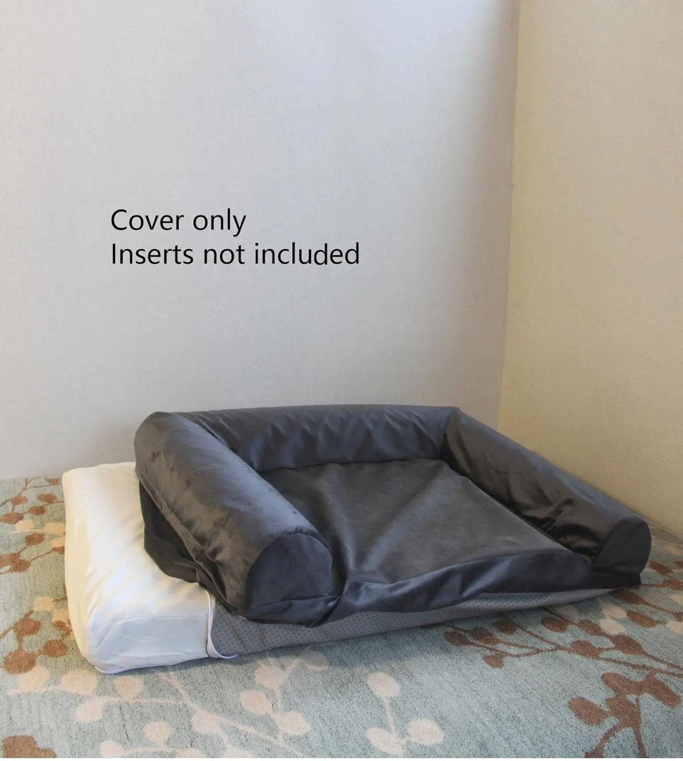 Dog Bed Replacement Cover with Bolster Washable 42 x 30 Inch