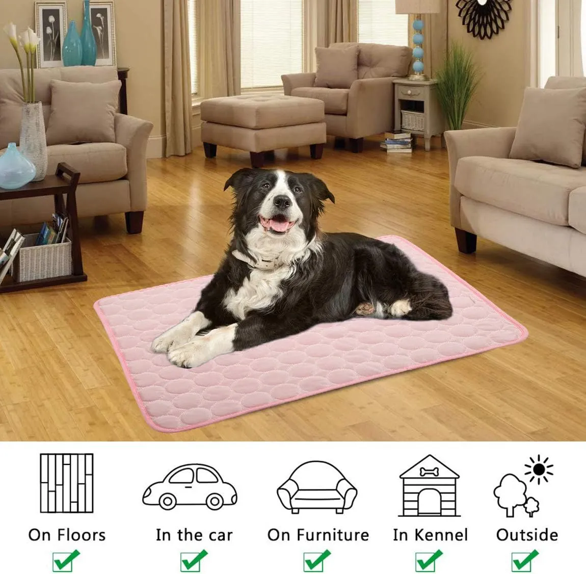 Dog Cooling Mat Large Cooling Pad Summer Pet Bed for Dogs Cats Kennel Pad Breathable Pet Self Cooling Blanket Dog Crate Sleep Mat Machine Washable