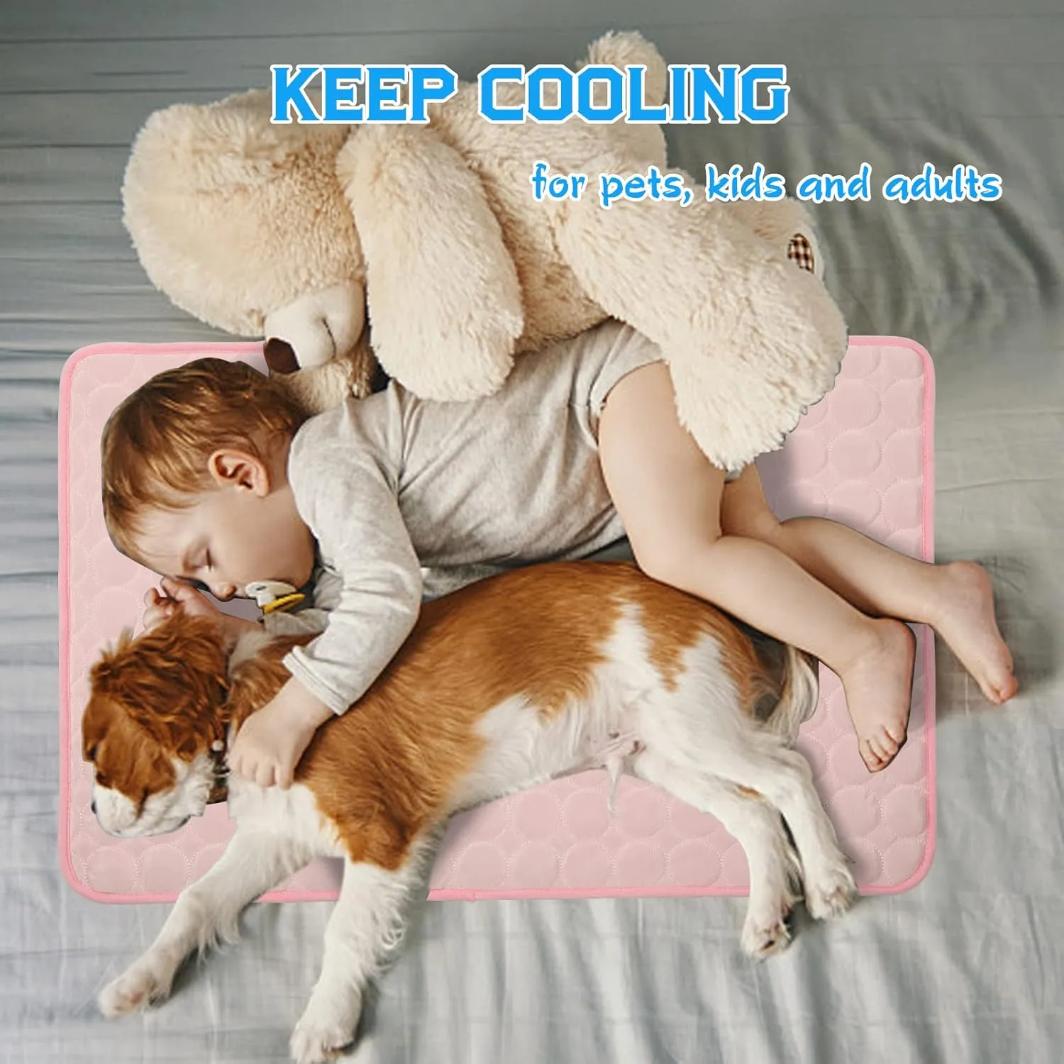 Dog Cooling Mat Large Cooling Pad Summer Pet Bed for Dogs Cats Kennel Pad Breathable Pet Self Cooling Blanket Dog Crate Sleep Mat Machine Washable