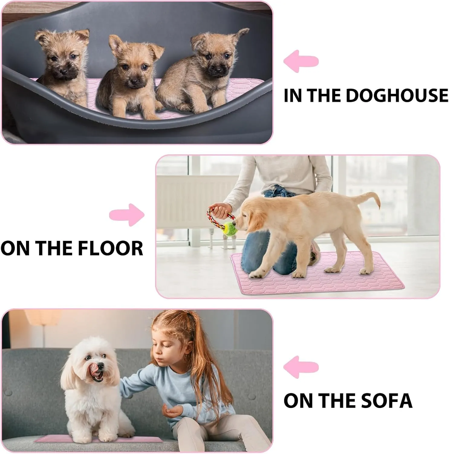 Dog Cooling Mat Large Cooling Pad Summer Pet Bed for Dogs Cats Kennel Pad Breathable Pet Self Cooling Blanket Dog Crate Sleep Mat Machine Washable