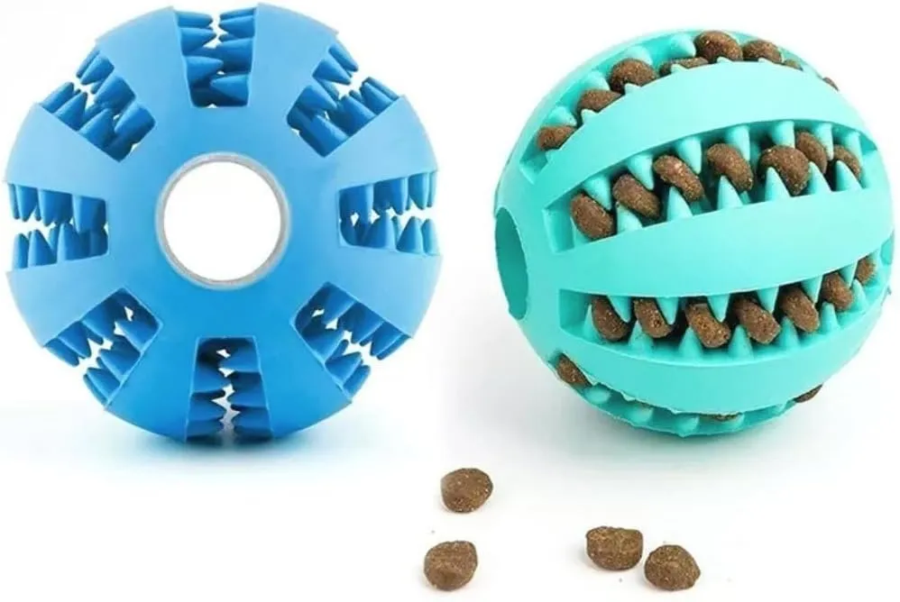 Dog Toys to Keep Them Busy. Dog Toy Treat Dispenser. Dog Puzzle Toy Teething and Feeding. Treat Toy Ball 2 Size All Breed Sizes (Medium and Large, Blue & Green Mint)