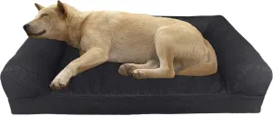 Dogbed4less Premium Orthopedic Gel Memory Foam Pet Sofa Bed with Waterproof Liner and Canvas Cover Couch Lounger 47"X29"