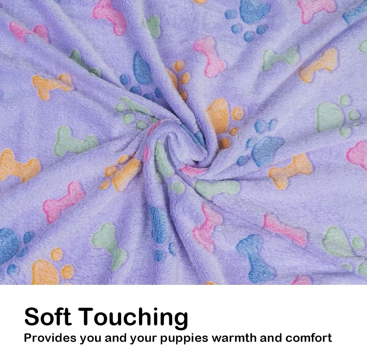 Dono 1 Pack 3 Dog Blankets, Soft Fluffy Fleece Pet Blanket Warm Sleep Mat Paw Print Design Puppy Kitten Throw Blanket Doggy Mat Blanket for Dogs
