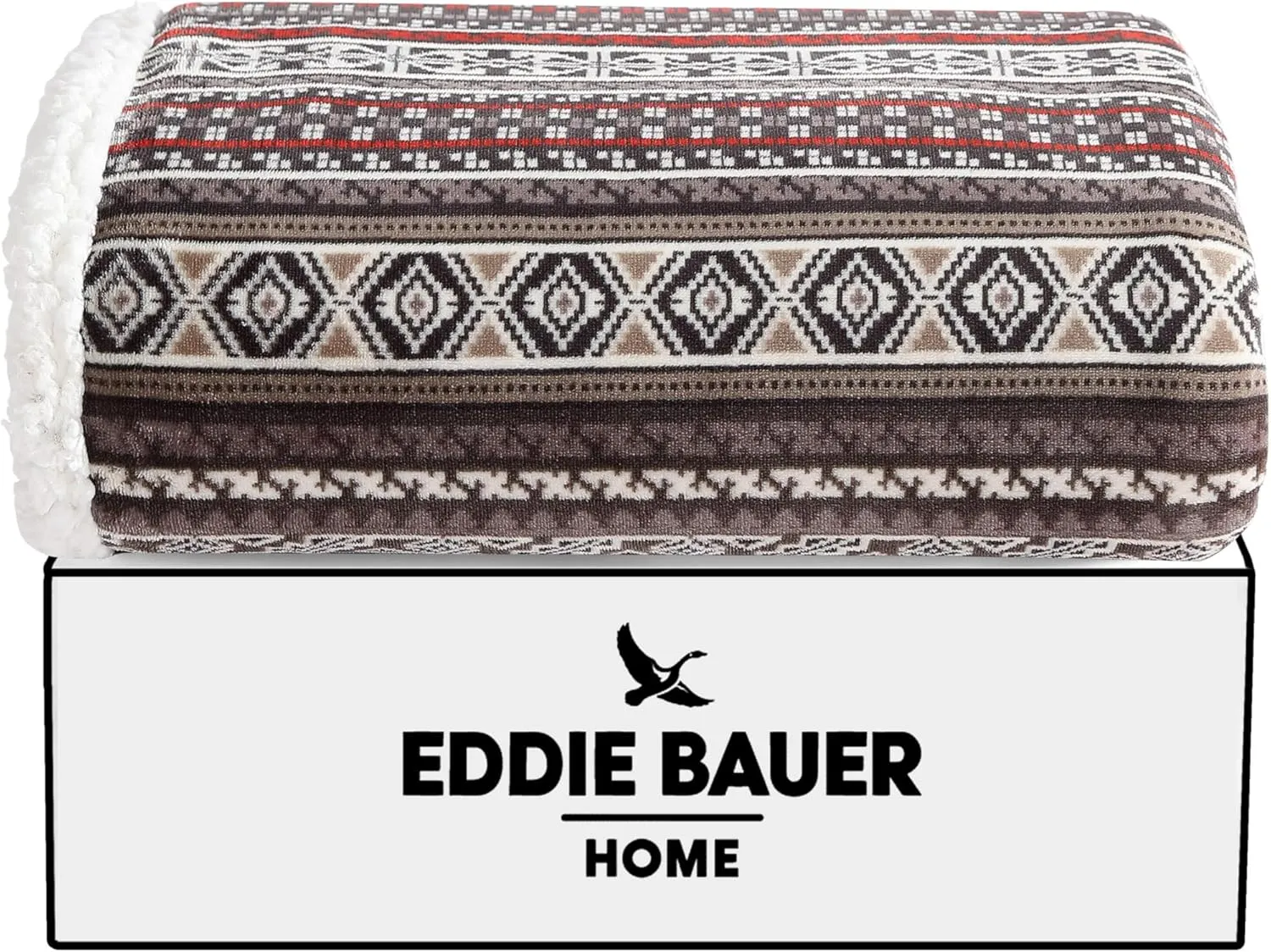 Eddie Bauer - Blanket, Super Soft Reversible Sherpa & Brushed Fleece Bedding, Throw Blankets for Couch, Ideal for Lounging (Sycamore Red)