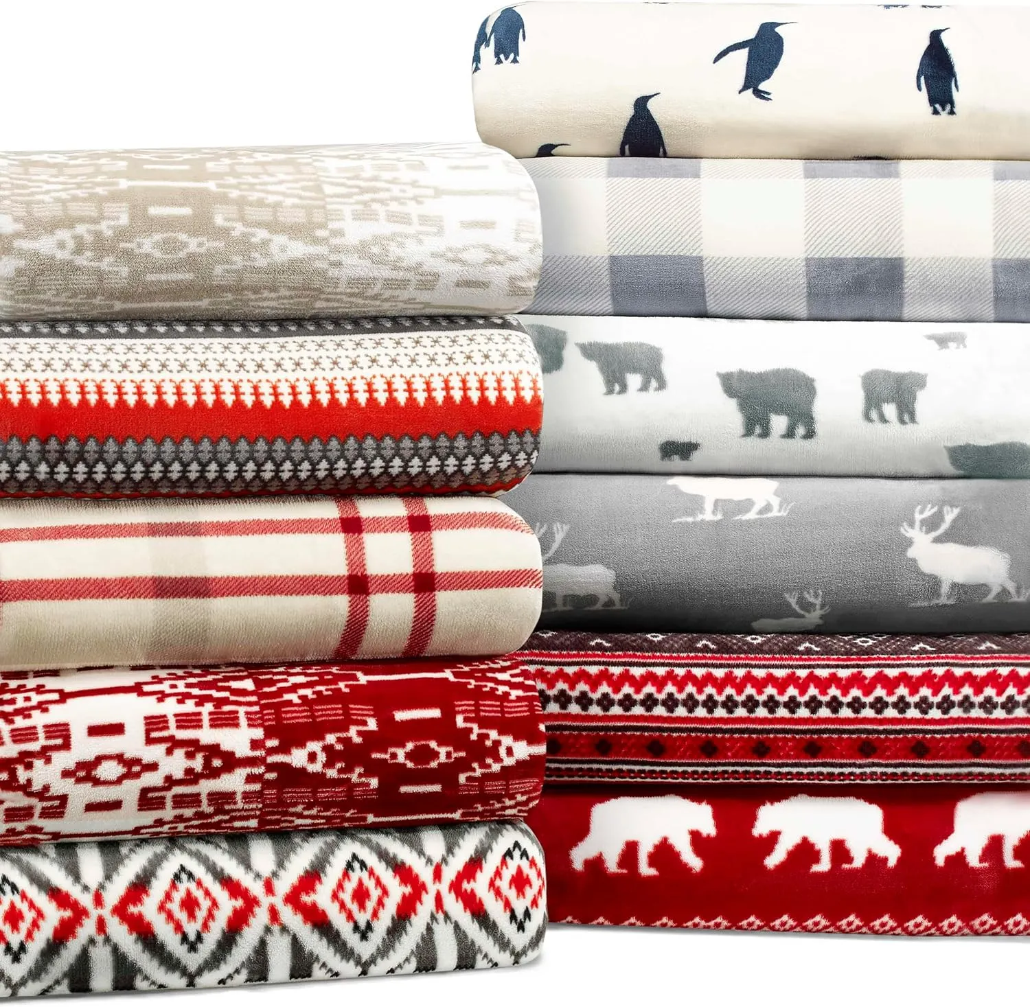 Eddie Bauer - Blanket, Super Soft Reversible Sherpa & Brushed Fleece Bedding, Throw Blankets for Couch, Ideal for Lounging (Sycamore Red)