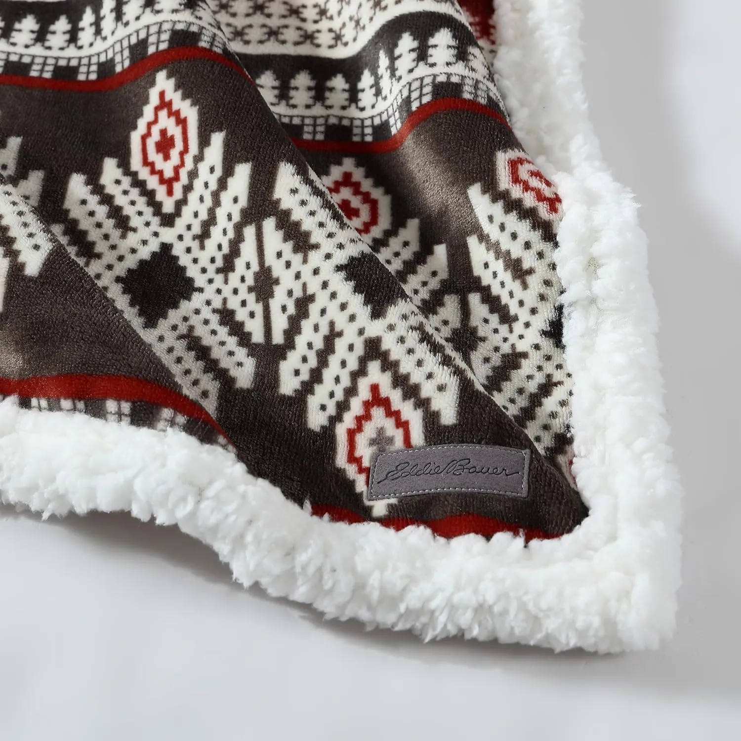 Eddie Bauer - Blanket, Super Soft Reversible Sherpa & Brushed Fleece Bedding, Throw Blankets for Couch, Ideal for Lounging (Sycamore Red)