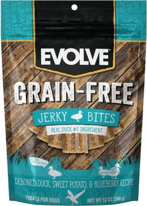 Evolve Grain Free Duck, Pea and Blueberry Jerky Bites Dog Treats