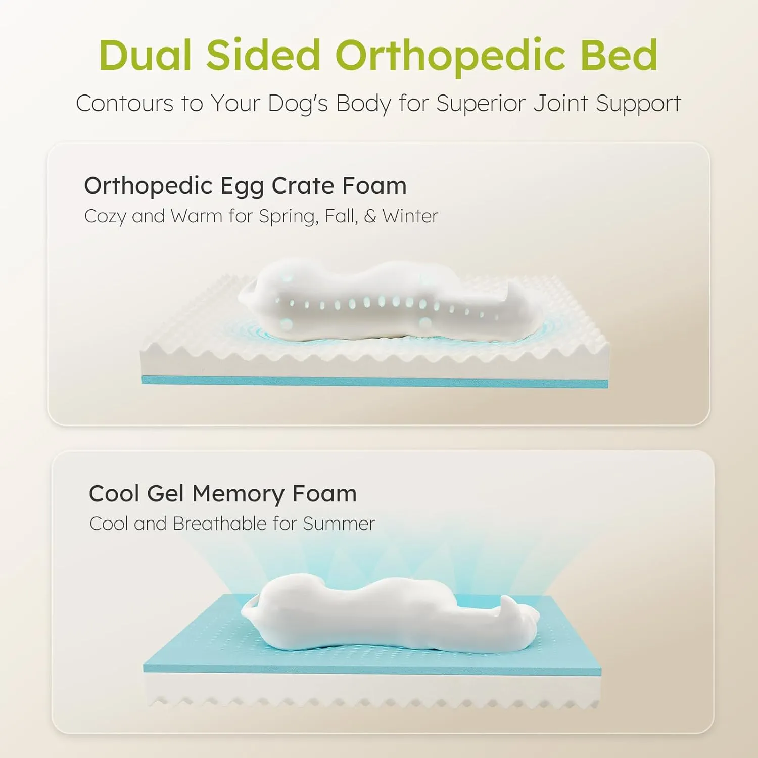 Extra Large Dog Bed - Orthopedic with Cooling Gel Memory Foam, Waterproof XL with Removable Washable Cover, 42" Dog Sofa Couch Dutch Velvet with Blanket Bone Toy, Light Gray