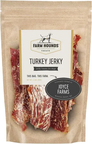 Farm Hounds - Turkey Jerky - Premium Natural Jerky for Dogs - 100% Humanely Raised Turkey - Break-to-Size - Great for Training & Treats - No Added Fillers - Made in USA - 3.5 oz - 1 Pack