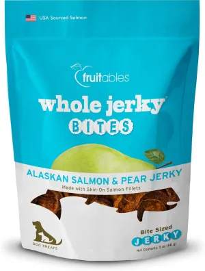 Fruitables Healthy Dog Treats  Whole Jerky Bites for Dogs  Alaskan Salmon & Pear Flavored  5 Ounces