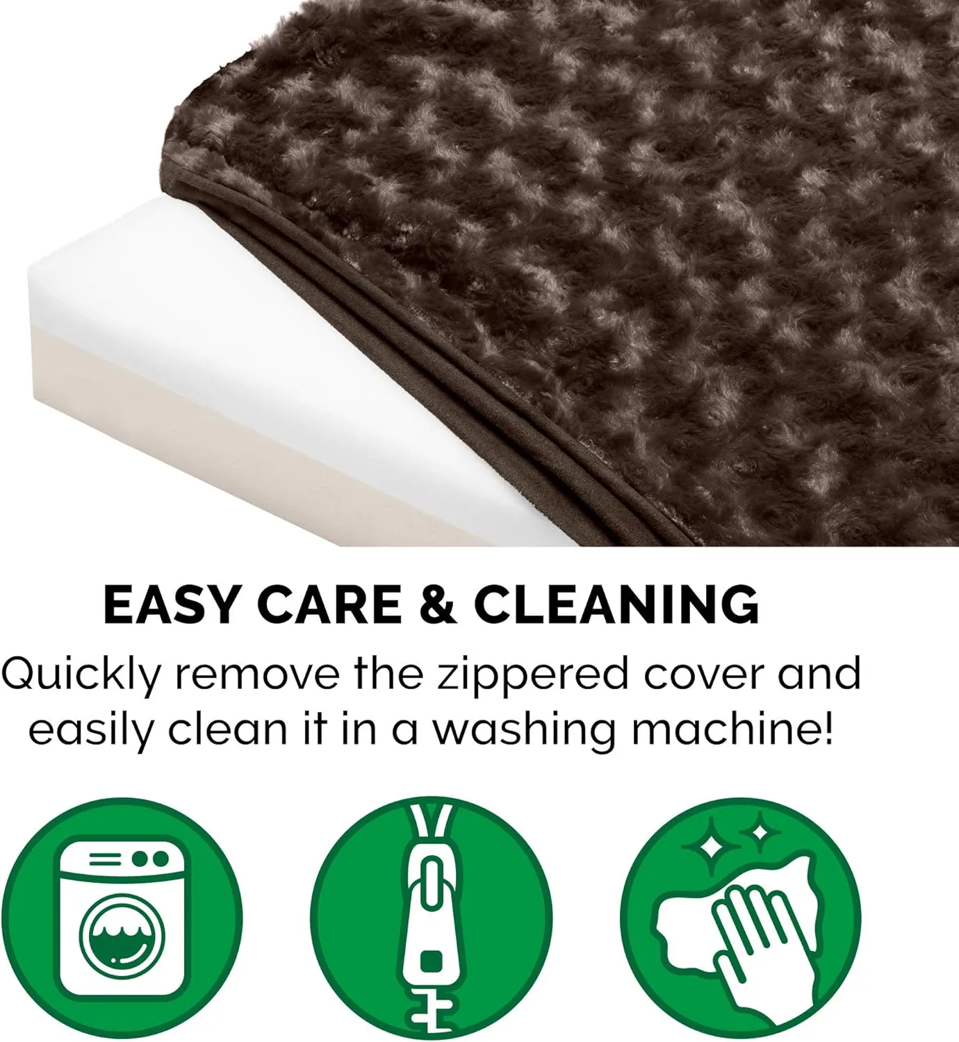 Furhaven Memory Foam Dog Bed for Large Dogs w/ Removable Washable Cover, For Dogs Up to 95 lbs - Ultra Plush Faux Fur & Suede Mattress - Chocolate, Jumbo/XL