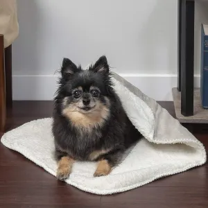Furhaven Waterproof & Self-Warming Throw Blanket for Dogs & Indoor Cats, Washable & Reflects Body Heat - Terry & Sherpa Dog Blanket - Dove, Small