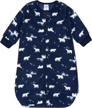 Gerber Baby Unisex Fleece Wearable Blanket, Polar Bears, 0-6 Months