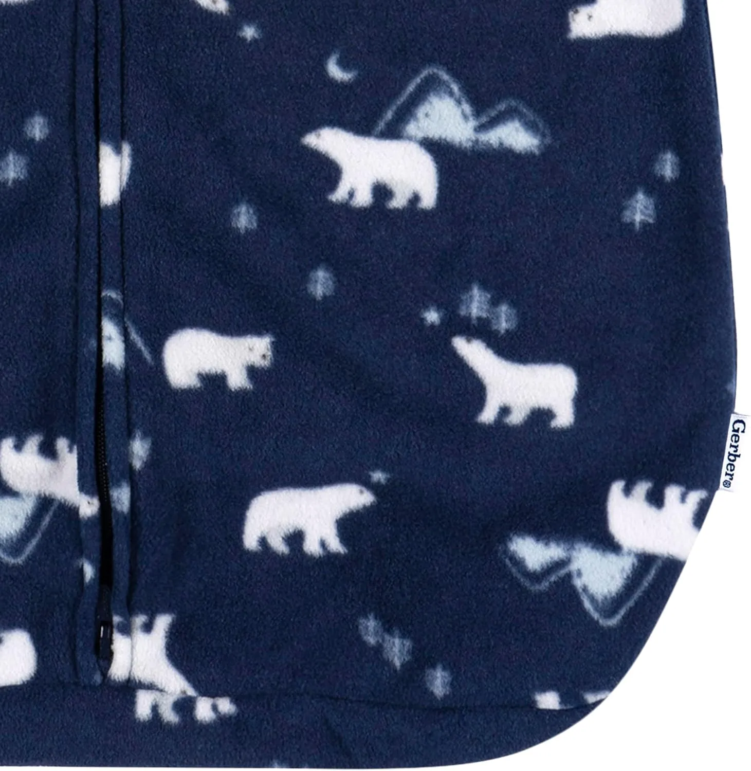 Gerber Baby Unisex Fleece Wearable Blanket, Polar Bears, 0-6 Months