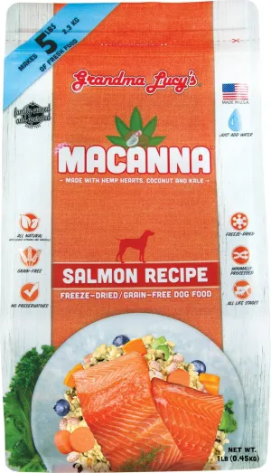 Grandma Lucy's Macanna Freeze Dried Grain Free Salmon Recipe Dog Food 1 Lbs, Model Number: 884308721252