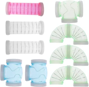 Hamster Tube Set,S-Shape Curved Pet Cage Tunnel DIY Assorted Hamster Cage Toy Fun Tunnel for Small Animals Like Rat,Syrian Hamster,Gerbil Tunnel