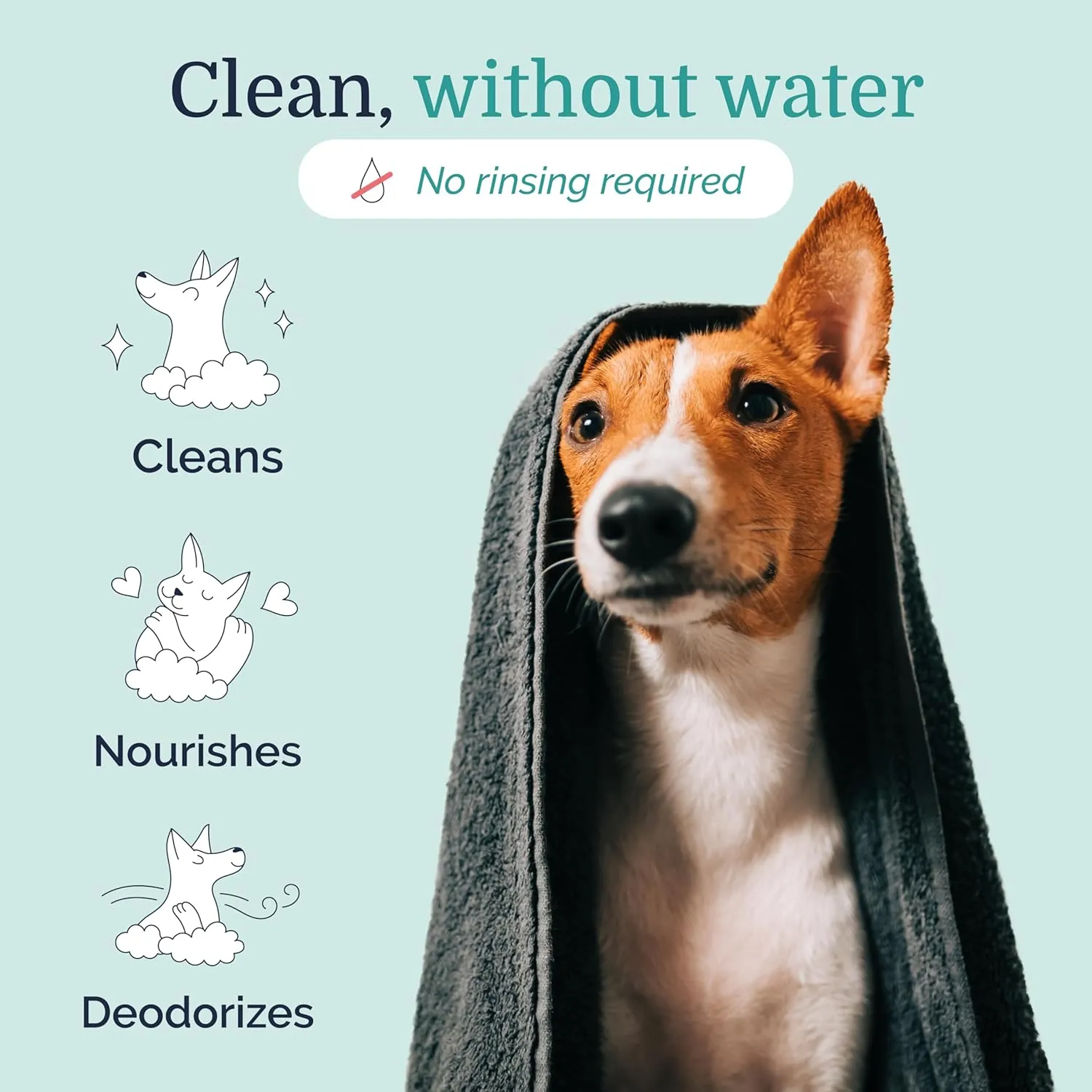 Hepper Waterless No Rinse Dry Shampoo for Dogs, Cats, and Other Pets. Dry Shampoo Foam in Only One Pump. No Rinse, No Bath, No Fuss Just Brush. Dog/Cat Wash for The Difficult Dirty Pet